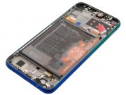 Pantalla completa Service Pack IPS LCD negra con marco azul / verde "Aurora Blue" para Huawei P40 Lite E, ART-L28, ART-L29